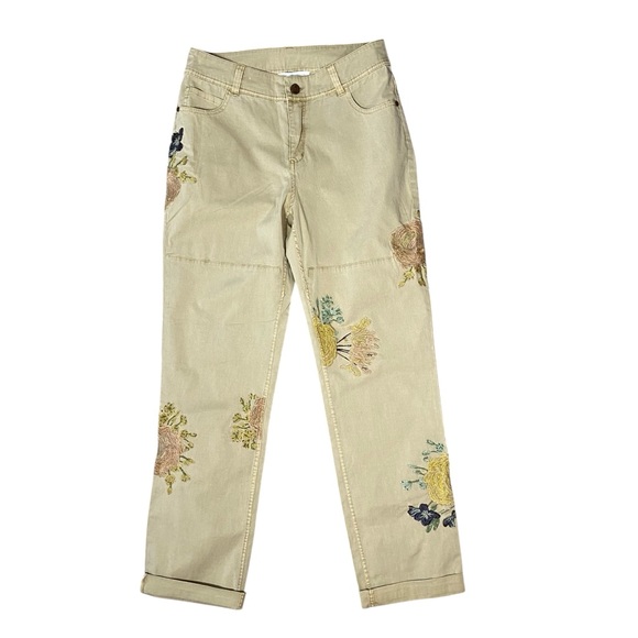 NWT SUNDANCE Floral Embroidered Cargo Boyfriend Pants - Picture 3 of 9